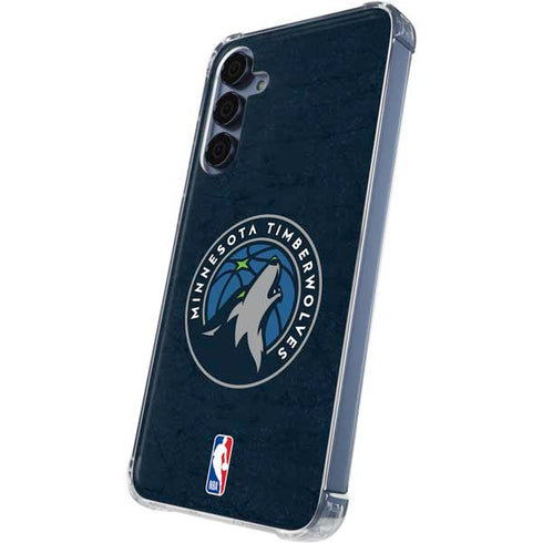 NBA Minnesota Timberwolves Distressed Galaxy A35 5G Clear Case
